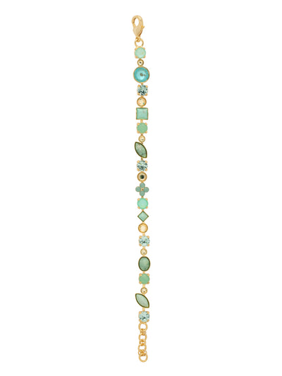 Crystal and Cabochon Tennis Bracelet - BAQ3BGCSD - <p>All over sparkle. Alternating cabochons and multi-cut crystals form this effortless and classic line bracelet. From Sorrelli's Coastal Dreams collection in our Bright Gold-tone finish.</p>