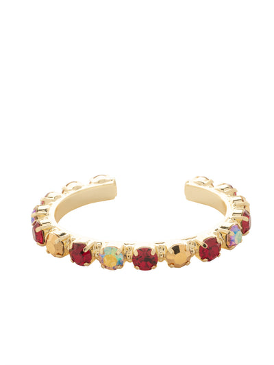 Riveting Romance Cuff Bracelet - BCL23BGGGA - <p>Truly antique-inspired, this piece can be mixed and matched in so many ways. Wear it with a vintage inspired outfit, or add a twist to a modern trend. This piece will match with everything! From Sorrelli's Go Garnet collection in our Bright Gold-tone finish.</p>