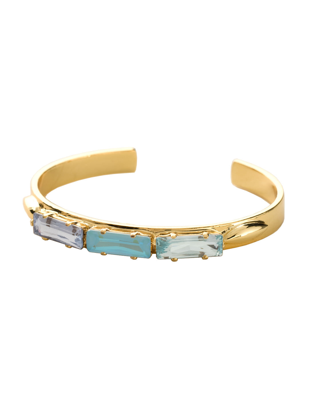 Triple Bindi Cuff Bracelet - BDA15BGOC - <p>This cuff bracelet features three crystal baguettes that are further embellished by metal elements attached to a solid, metal band. From Sorrelli's Ocean collection in our Bright Gold-tone finish.</p>