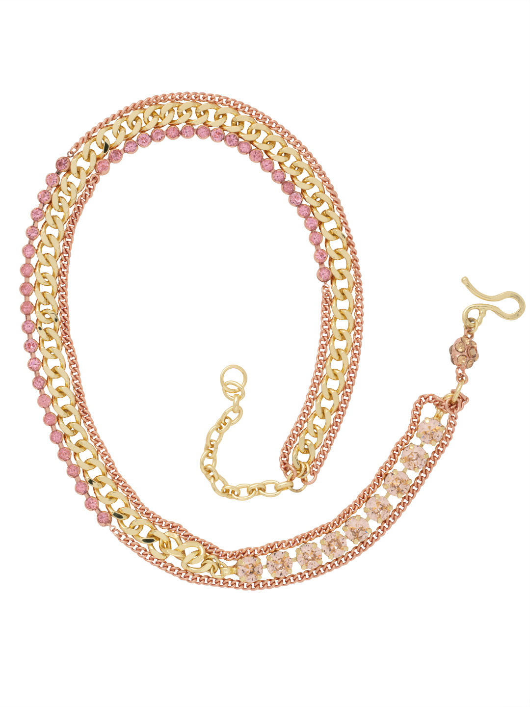 Mixed Metal and Crystal Layered Bracelet - BDD7MXFSK - <p>We did the layering for you! With alternating rows of crystal and mixed metal chain, this wrap bracelet offers a unique, interwoven design. And can you believe it... you can wear this piece as a necklace too! From Sorrelli's First Kiss collection in our Mixed Metal finish.</p>