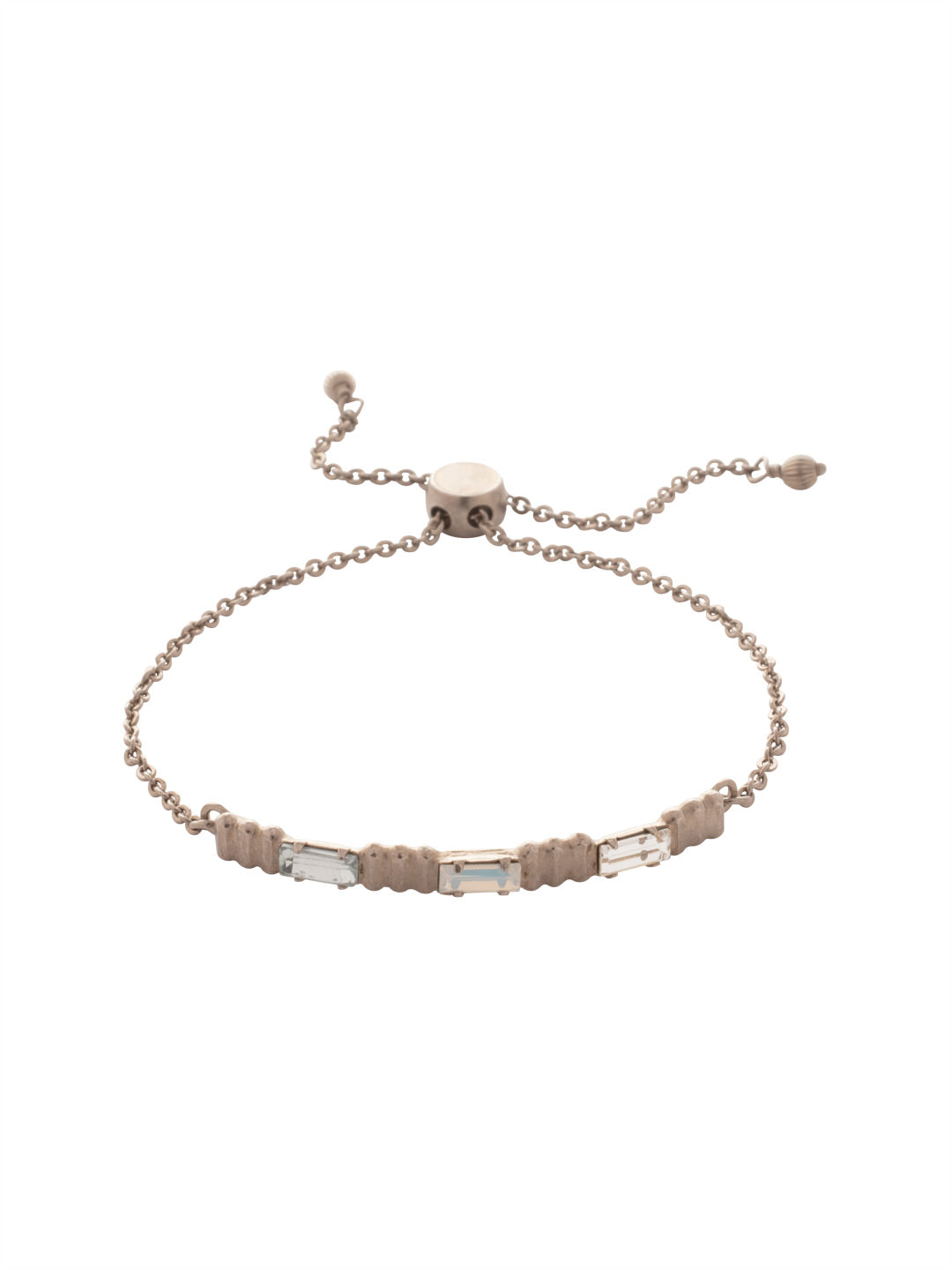 Barra Slider Bracelet - BEF29ASGLC - <p>Baguette crystals alternating with metal bars, slides easily on your wrist for an edgy yet statement making look. From Sorrelli's Glacier collection in our Antique Silver-tone finish.</p>