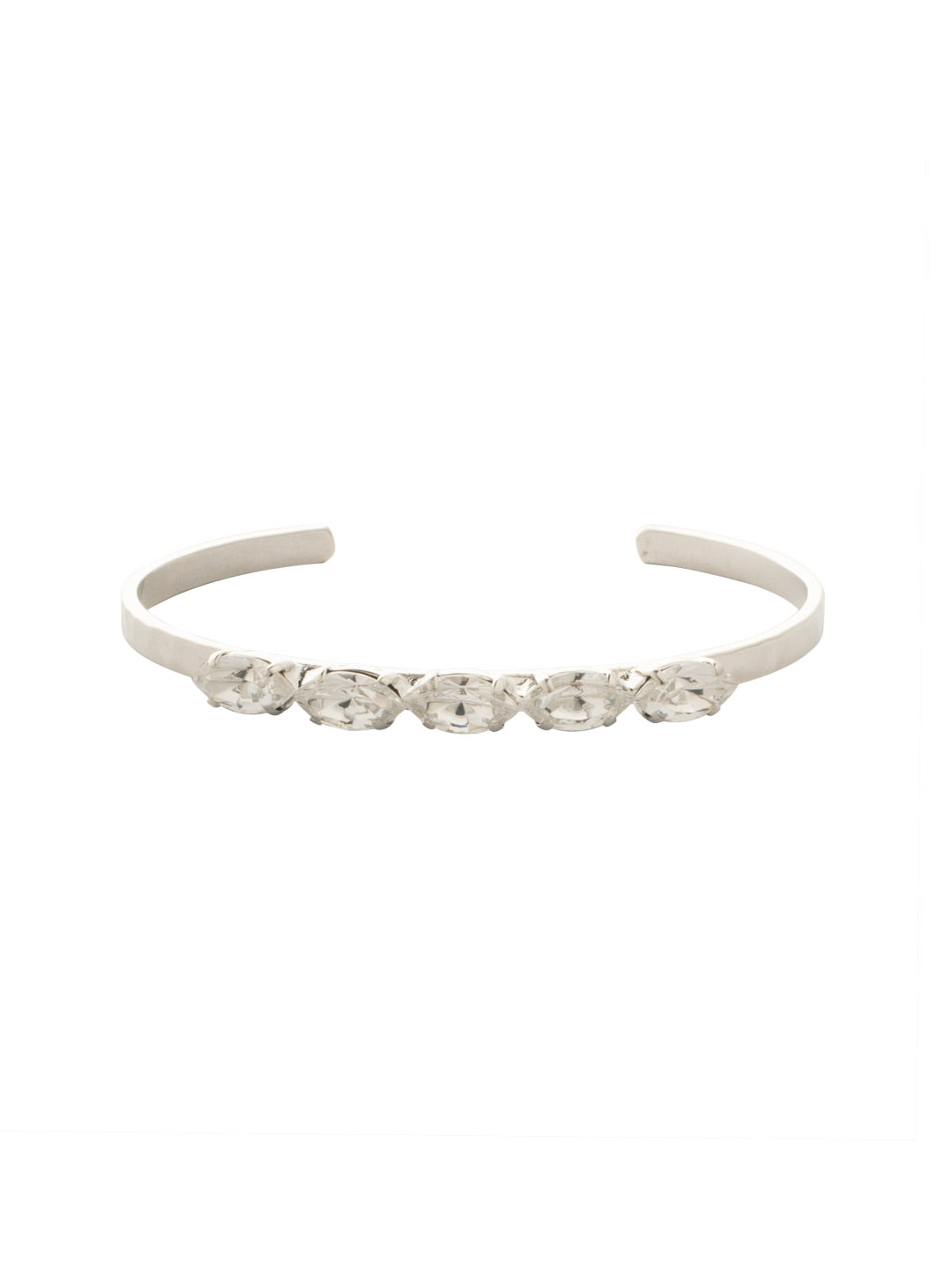 Clarissa Cuff Bracelet - BEY1PDCRY - <p>A row of Navette crystals line a thin adjustable cuff band to create the perfect layering piece. From Sorrelli's Crystal collection in our Palladium finish.</p>