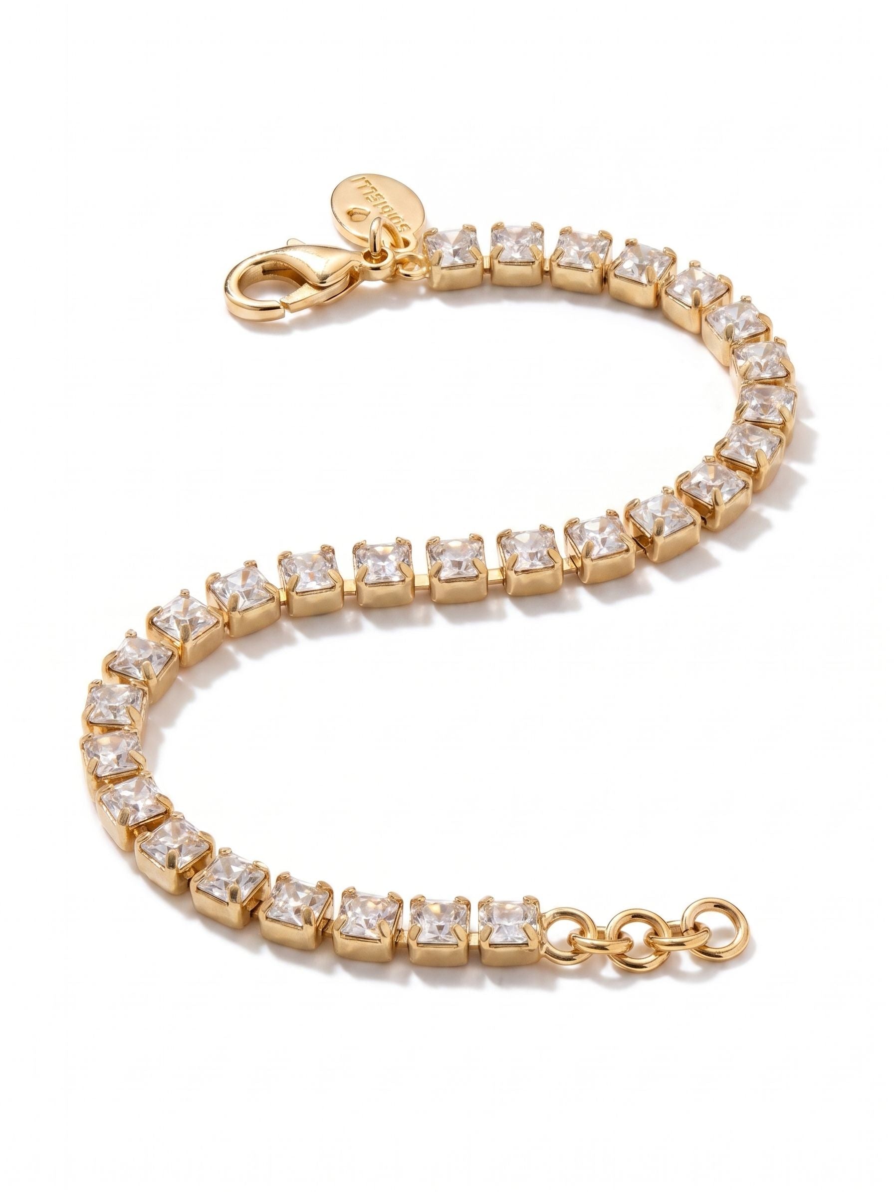 Marnie Tennis Bracelet - BFA2BGCRY - <p>The Marnie Tennis Bracelet is a classic that never goes out of style; a line of crystals are secured with a lobster clasp claw. From Sorrelli's Crystal collection in our Bright Gold-tone finish.</p>
