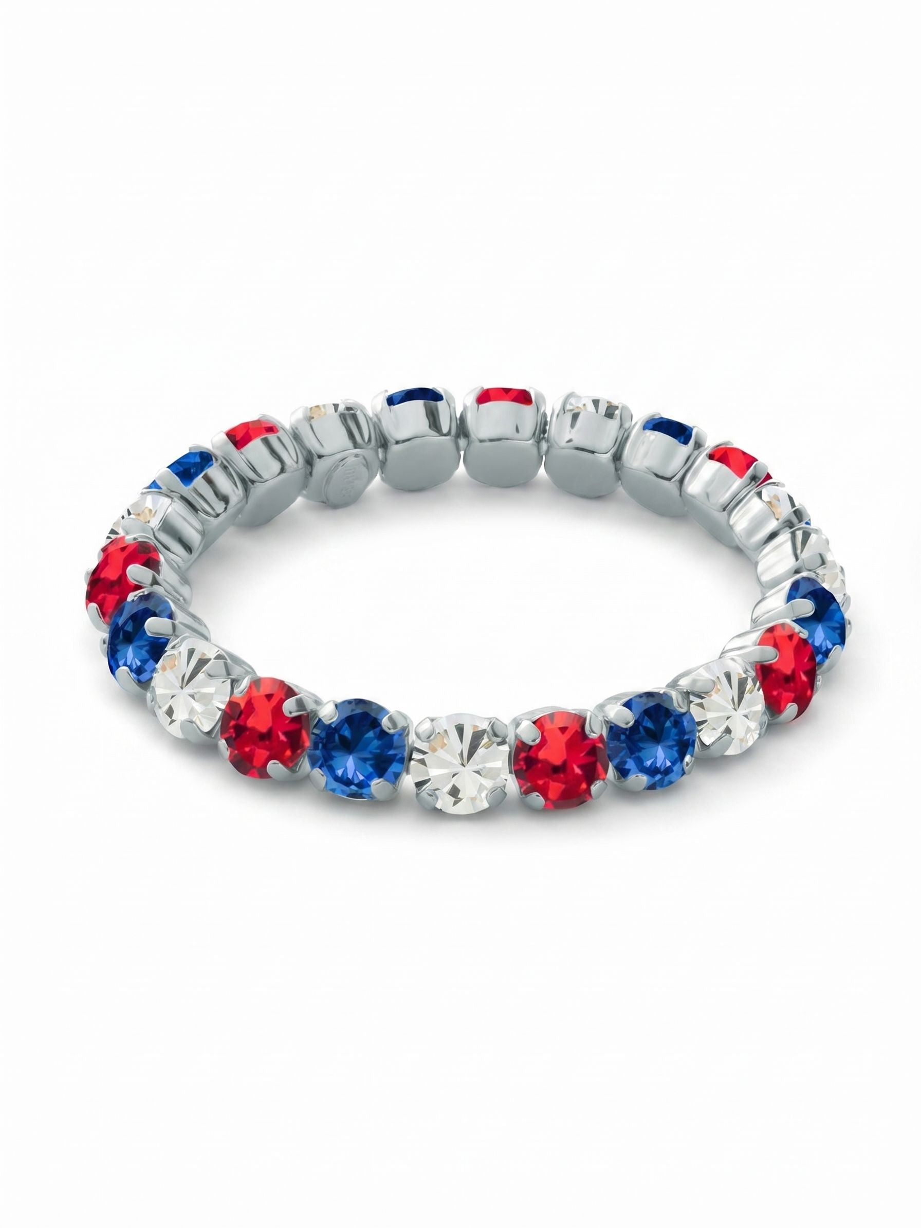 7 inch Sienna Stretch Bracelet - BFD50PDUSA - <p>A modern take on a classic style, the Sienna Stretch Bracelet features a line of crystals on a sturdy jewelers' filament, stretching to fit most wrists comfortably, without the hassle of a clasp! (7 inches in diameter, fits average wrist sizes) From Sorrelli's Stars and Stripes collection in our Palladium finish.</p>