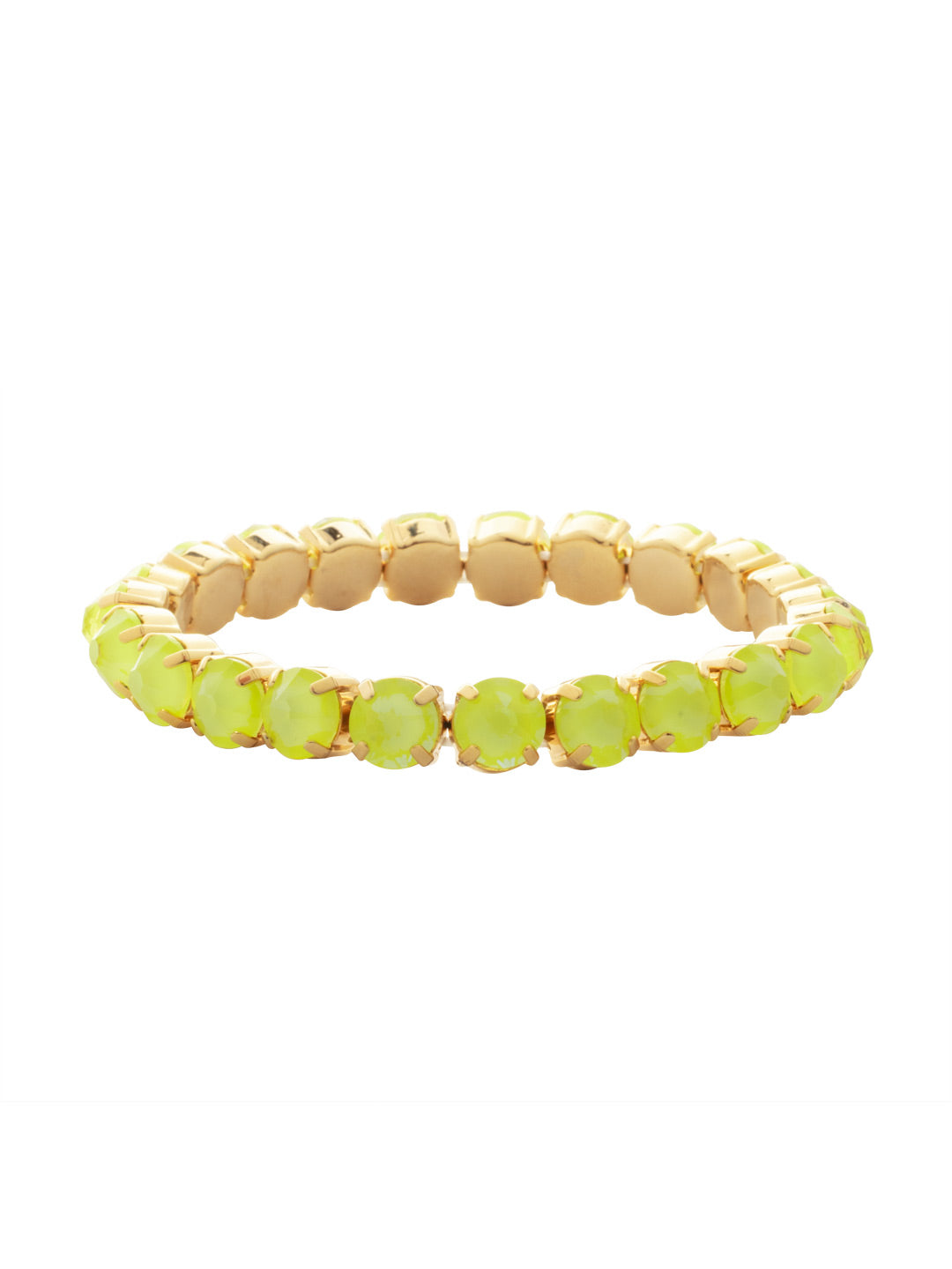 8 inch Sienna Stretch Bracelet - BFD60BGELY - <p>A modern take on a classic style, the Sienna Stretch Bracelet features a line of crystals on a sturdy jewelers' filament, stretching to fit most wrists comfortably, without the hassle of a clasp! (8 inches in diameter, fits larger wrist sizes) From Sorrelli's Electric Yellow collection in our Bright Gold-tone finish.</p>