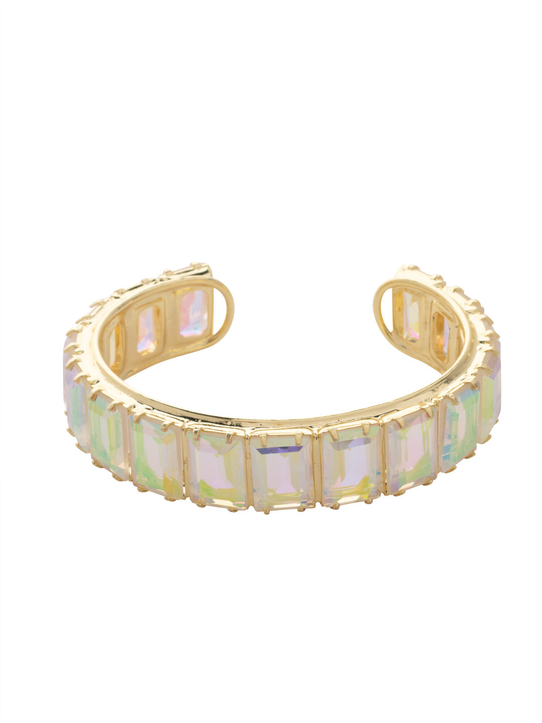 Julianna Emerald Cut Cuff Bracelet - BFD78BGCAB - <p>The Julianna Emerald Cut Cuff Bracelet features a row of rectangle cut candy drop crystals around an adjustable cuff bracelet band. From Sorrelli's Crystal Aurora Borealis collection in our Bright Gold-tone finish.</p>
