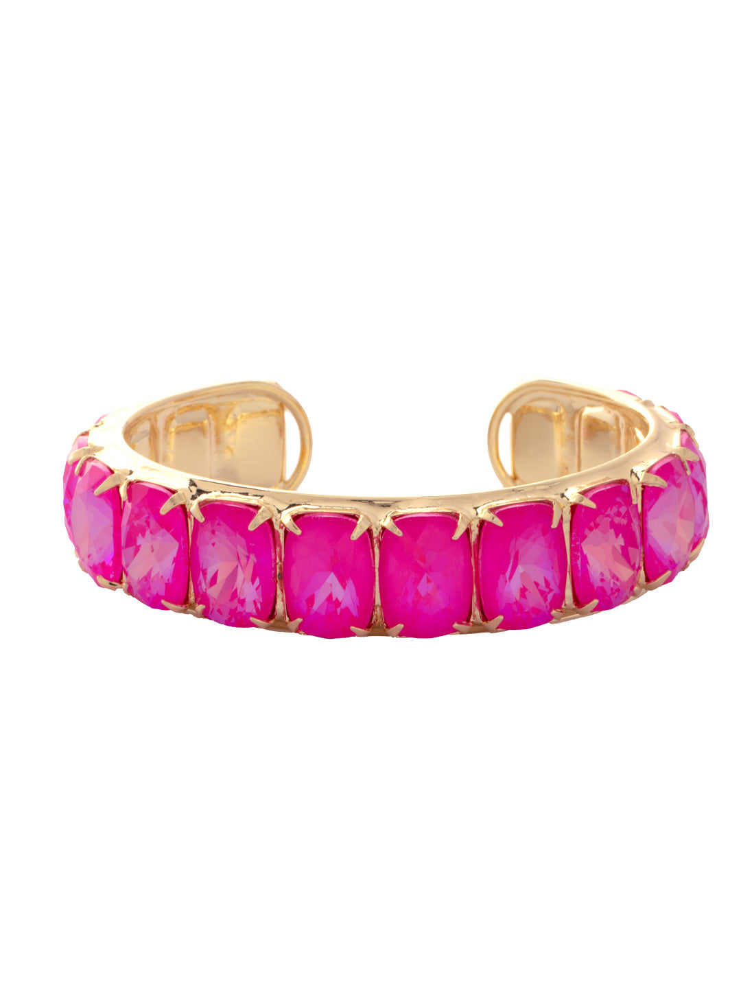 Julianna Emerald Cut Cuff Bracelet - BFD78BGETP - <p>The Julianna Emerald Cut Cuff Bracelet features a row of rectangle cut candy drop crystals around an adjustable cuff bracelet band. From Sorrelli's Electric Pink collection in our Bright Gold-tone finish.</p>