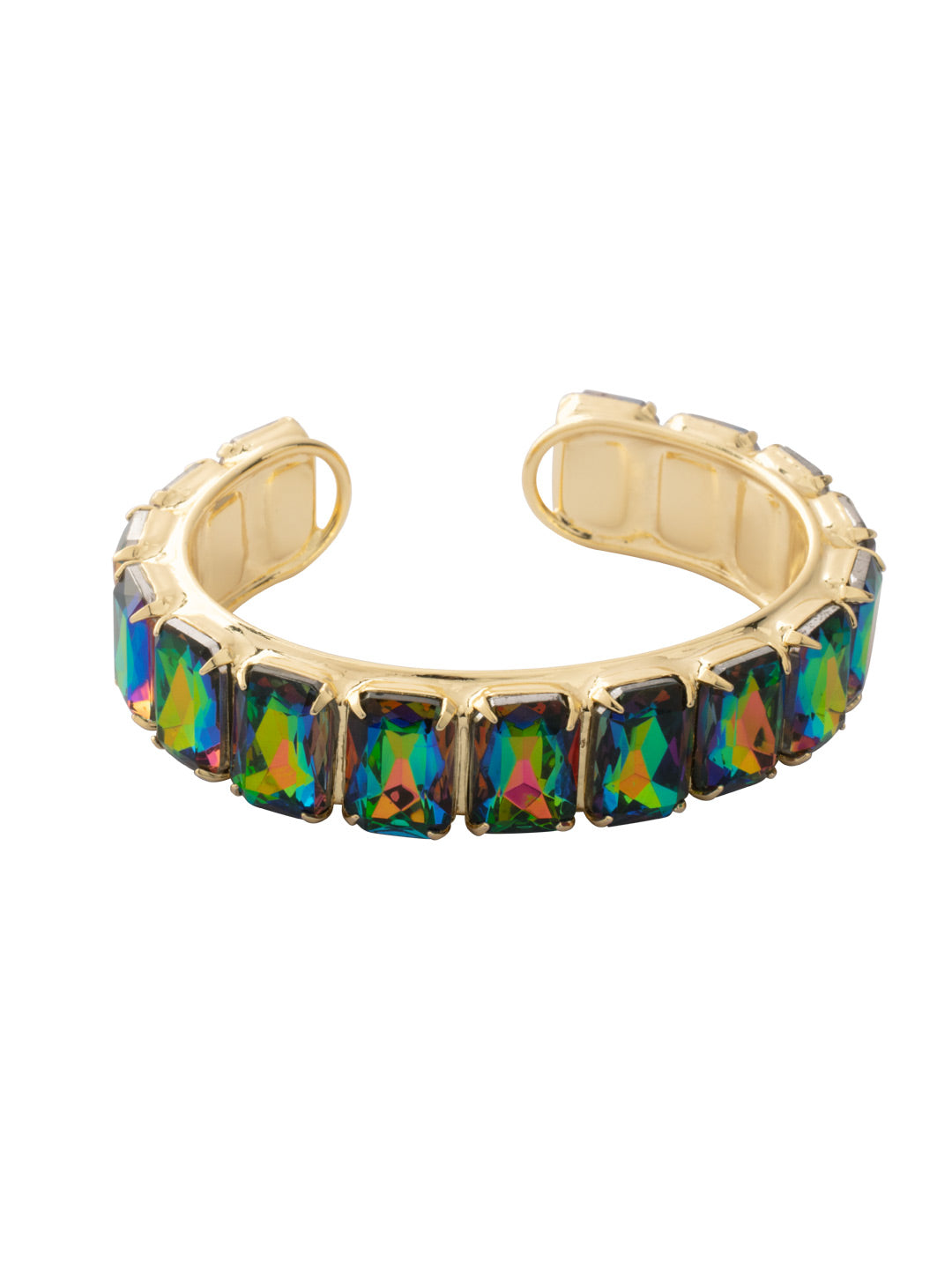 Julianna Emerald Cut Cuff Bracelet - BFD78BGVO - <p>The Julianna Emerald Cut Cuff Bracelet features a row of rectangle cut candy drop crystals around an adjustable cuff bracelet band. From Sorrelli's Volcano collection in our Bright Gold-tone finish.</p>