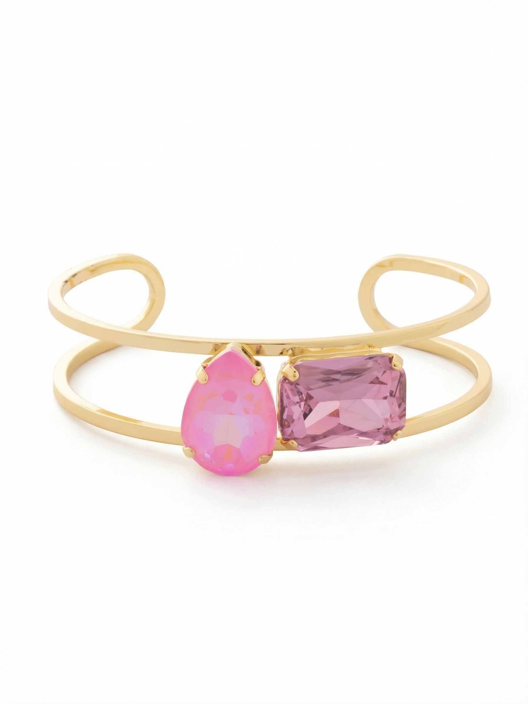 Andi Cuff Bracelet - BFF12BGBFL - <p>The Andi Cuff Bracelet features a pear cut and octagon cut crystal on an open, adjustable metal cuff band, creating a trendy candy gem statement.</p>