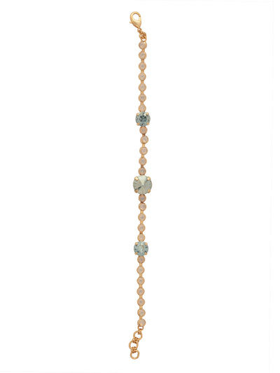 Hazel Tennis Bracelet - BFL9BGLBH - <p>The Hazel Tennis Bracelet features an adjustable rhinestone chain featuring accented round and rivoli cut crystals, secured with a lobster claw clasp. From Sorrelli's Laguna Beach collection in our Bright Gold-tone finish.</p>