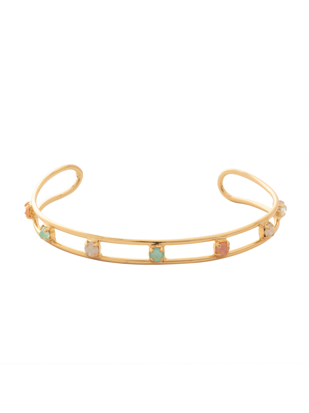 Aerie Cuff Bracelet - BFM6BGMAM - <p>The Aerie Cuff Bracelet features an open adjustable cuff band studded with round cut crystals. From Sorrelli's Mango Mint collection in our Bright Gold-tone finish.</p>