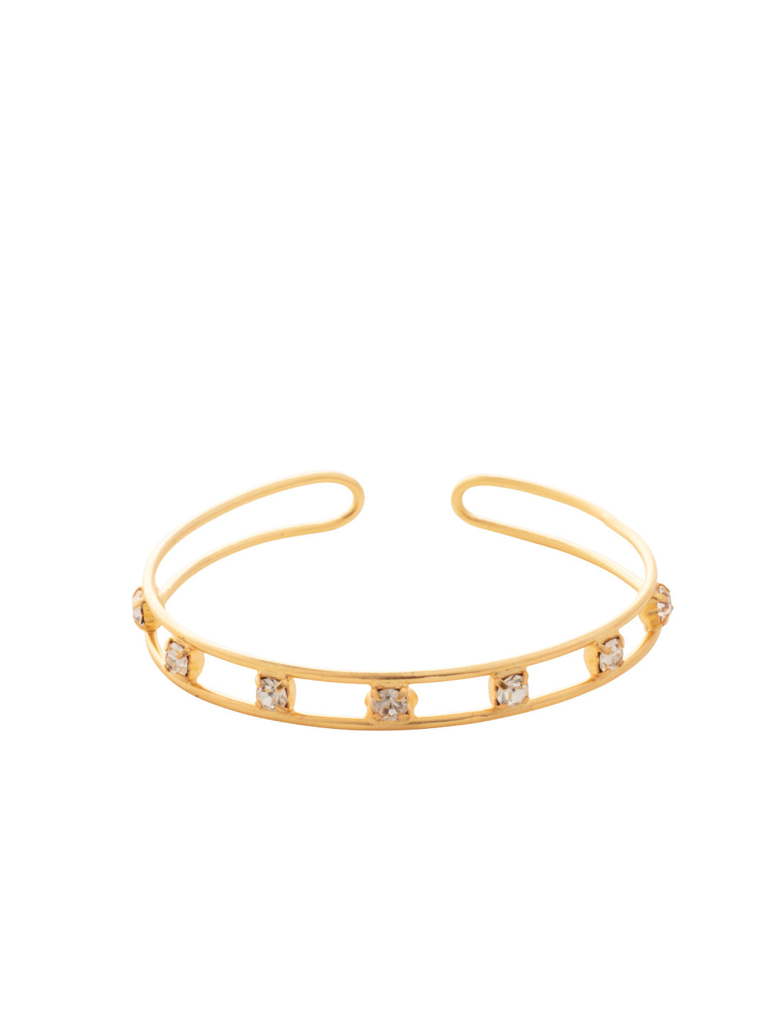 Aerie Cuff Bracelet - BFM6MGCRY - <p>The Aerie Cuff Bracelet features an open adjustable cuff band studded with round cut crystals. From Sorrelli's Crystal collection in our Matte Gold-tone finish.</p>