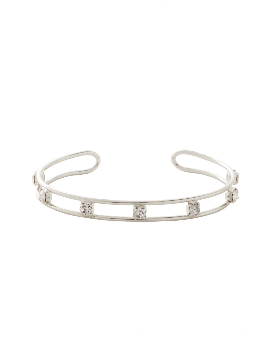 Aerie Cuff Bracelet - BFM6PDCRY - <p>The Aerie Cuff Bracelet features an open adjustable cuff band studded with round cut crystals. From Sorrelli's Crystal collection in our Palladium finish.</p>