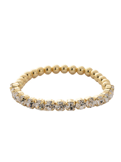 Mini Crystal Mini Zola Stretch Bracelet - BFN23BGCRY - <p>The Mini Crystal Mini Zola Stretch Bracelet features round cut crystals and metal beads on a sturdy jewelers' filament, stretching to fit most wrists comfortably, without the hassle of a clasp! (7 inches in diameter, fits average wrist sizes) From Sorrelli's Crystal collection in our Bright Gold-tone finish.</p>