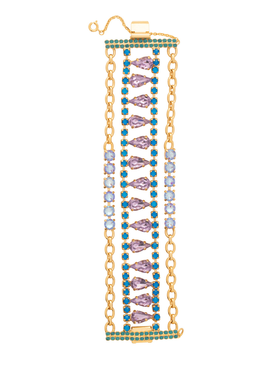 Tiana Tennis Bracelet - BFS15BGBRC - <p>The Tiana Tennis Bracelet features a gorgeous handcrafted design with layers of assorted-cut crystals, offering tons of sparkle and elegance. Secured with a clasp and safety chain closure, it's a timeless statement piece perfect for any occasion. From Sorrelli's Berry Crush collection in our Bright Gold-tone finish.</p>