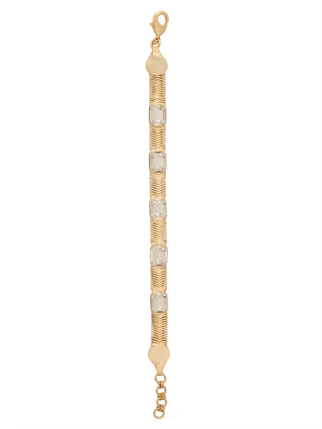 Sadie Tennis Bracelet - BFS2BGCRY - <p>The Sadie Tennis Bracelet features a smooth snake chain and shimmering emerald-cut crystals, this adjustable bracelet offers both elegance and versatility. Secured with a lobster claw clasp for a perfect fit every time.</p>