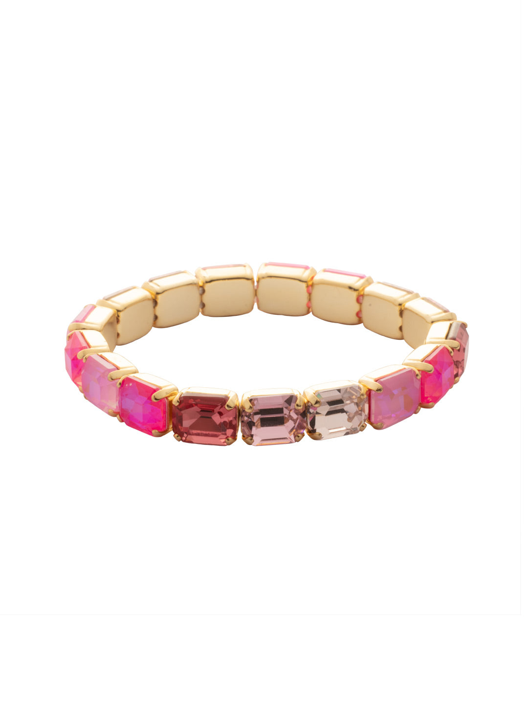 7 Inch Easton Emerald Cut Stretch Bracelet - BFS30BGBFL - <p>The 7 Inch Easton Emerald Cut Stretch Bracelet features horizontal emerald cut crystals on a sturdy jewelers' filament, stretching to fit most wrists comfortably, without the hassle of a clasp! (7 inches, fits the average wrist size) From Sorrelli's Big Flirt collection in our Bright Gold-tone finish.</p>