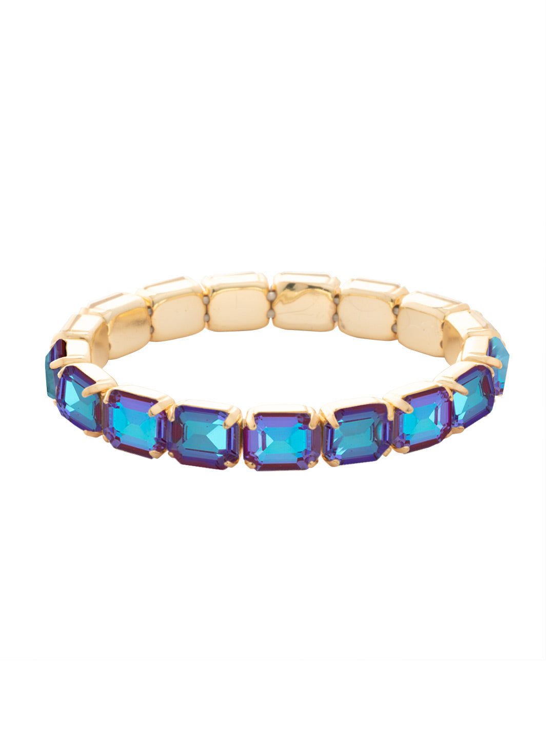 7 Inch Easton Emerald Cut Stretch Bracelet - BFS30BGBUD - <p>The 7 Inch Easton Emerald Cut Stretch Bracelet features horizontal emerald cut crystals on a sturdy jewelers' filament, stretching to fit most wrists comfortably, without the hassle of a clasp! (7 inches, fits the average wrist size) From Sorrelli's Burgundy Delight collection in our Bright Gold-tone finish.</p>