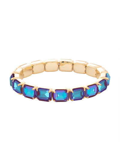 7 Inch Easton Emerald Cut Stretch Bracelet - BFS30BGBUD - <p>The 7 Inch Easton Emerald Cut Stretch Bracelet features horizontal emerald cut crystals on a sturdy jewelers' filament, stretching to fit most wrists comfortably, without the hassle of a clasp! (7 inches, fits the average wrist size) From Sorrelli's Burgundy Delight collection in our Bright Gold-tone finish.</p>