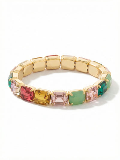 7 Inch Easton Emerald Cut Stretch Bracelet - BFS30BGCPO - <p>The 7 Inch Easton Emerald Cut Stretch Bracelet features horizontal emerald cut crystals on a sturdy jewelers' filament, stretching to fit most wrists comfortably, without the hassle of a clasp! (7 inches, fits the average wrist size) From Sorrelli's Candy Pop collection in our Bright Gold-tone finish.</p>