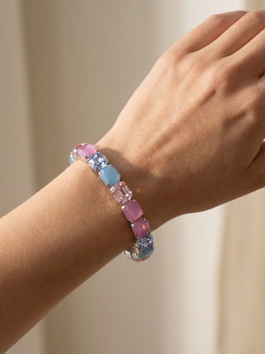 7 Inch Easton Emerald Cut Stretch Bracelet - BFS30PDPBZ