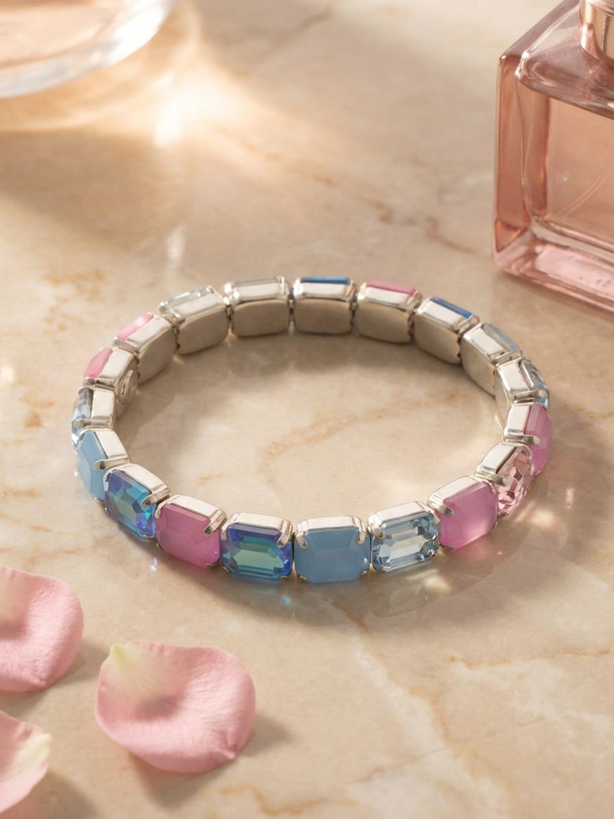 8 Inch Easton Emerald Cut Stretch Bracelet - BFS33PDPBZ