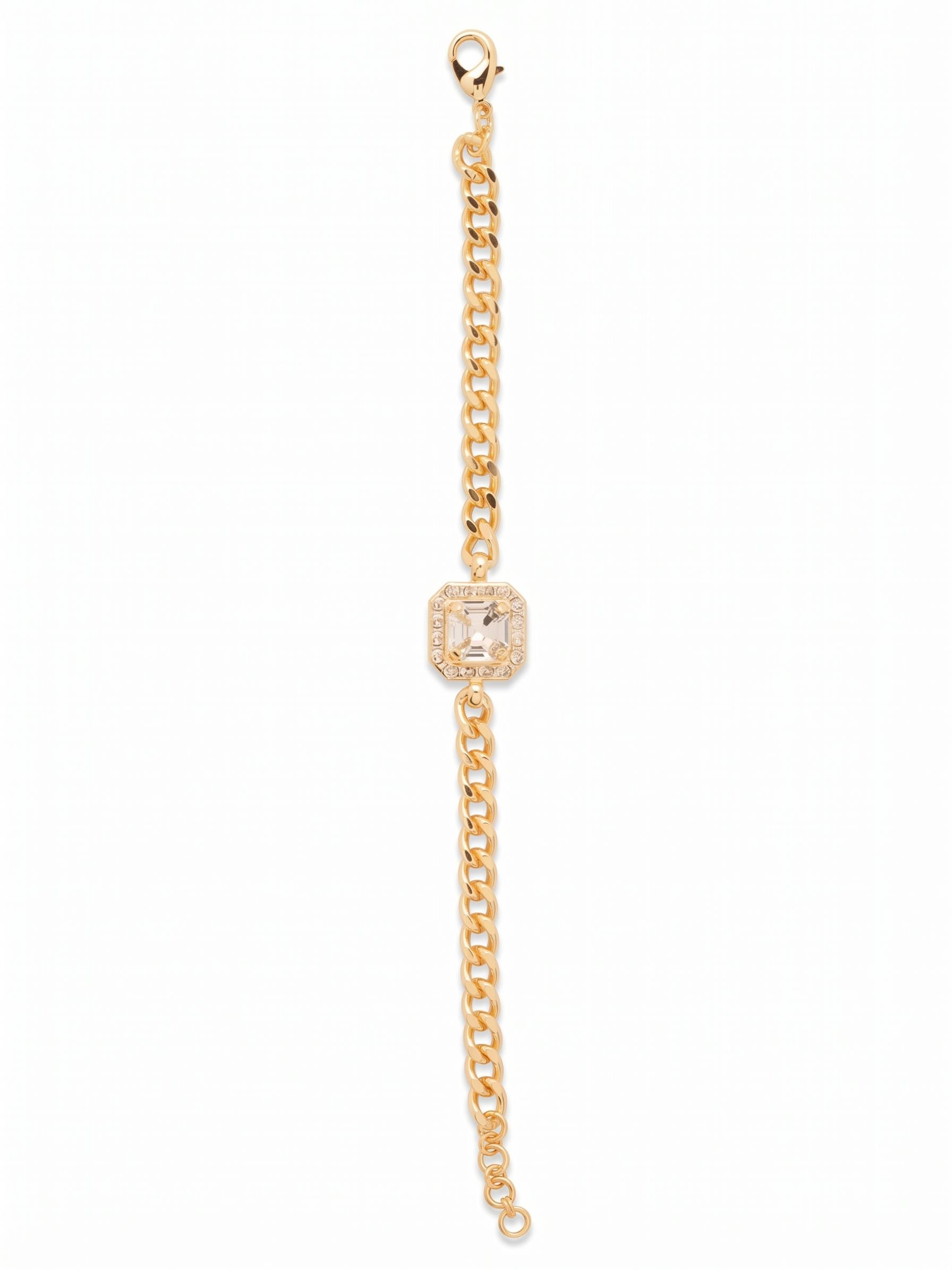Autumn Tennis Bracelet - BFS5BGCRY - <p>The Autumn Tennis Bracelet features a striking crystal-embellished imperial square halo elegantly set on a chunky chain. Adjustable for the perfect fit, it’s secured with a lobster claw clasp for added ease and sophistication.</p>
