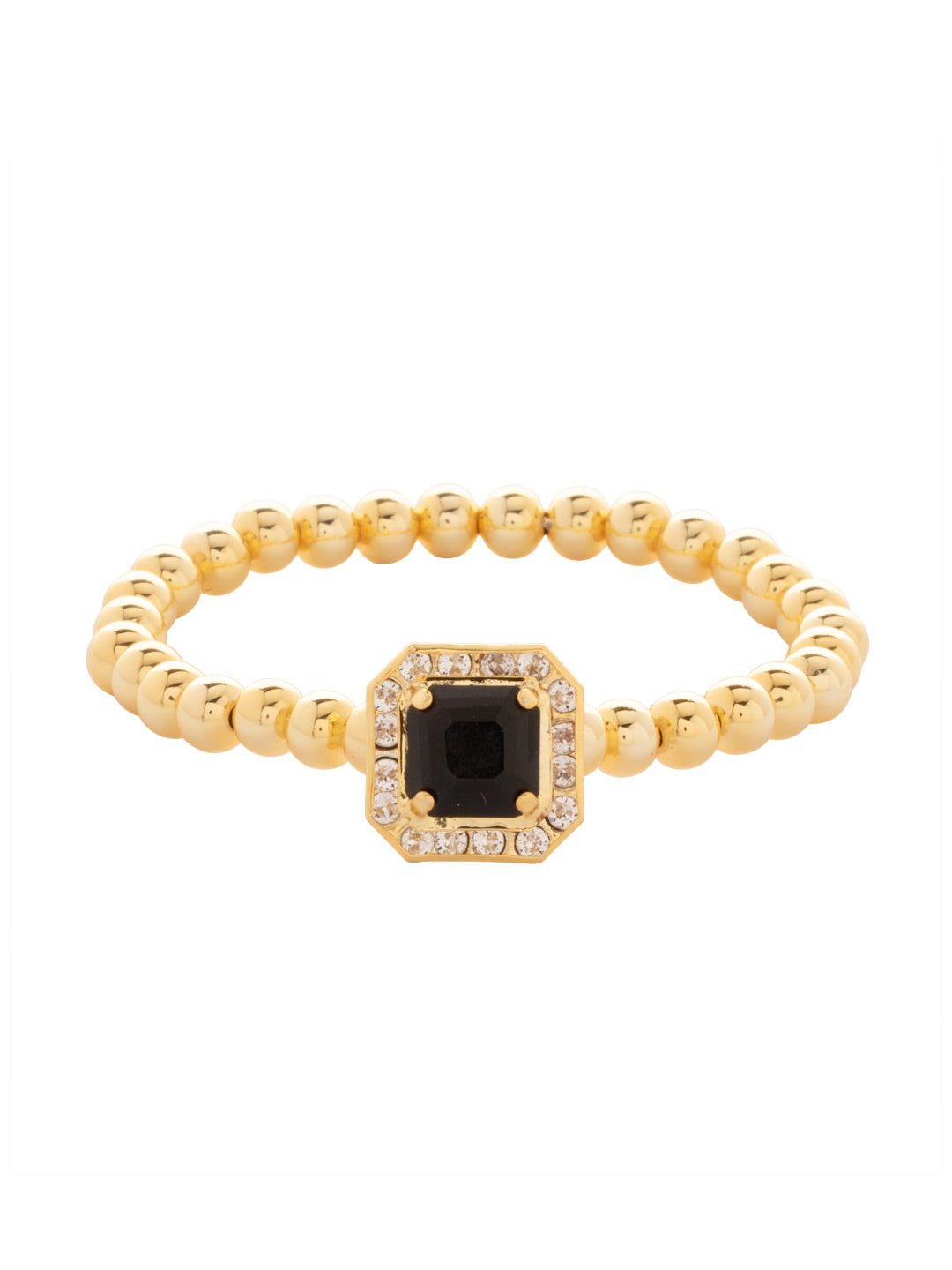 Autumn Stretch Bracelet - BFS7BGEM - <p>Elegantly designed with metal beads and a dazzling crystal-embellished imperial square halo charm, this stretch bracelet offers both style and comfort. Hand-strung on durable jeweler's filament for a flexible, easy fit. From Sorrelli's Evening Moon collection in our Bright Gold-tone finish.</p>