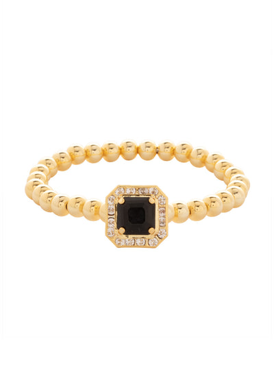Autumn Stretch Bracelet - BFS7BGEM - <p>Elegantly designed with metal beads and a dazzling crystal-embellished imperial square halo charm, this stretch bracelet offers both style and comfort. Hand-strung on durable jeweler's filament for a flexible, easy fit. From Sorrelli's Evening Moon collection in our Bright Gold-tone finish.</p>