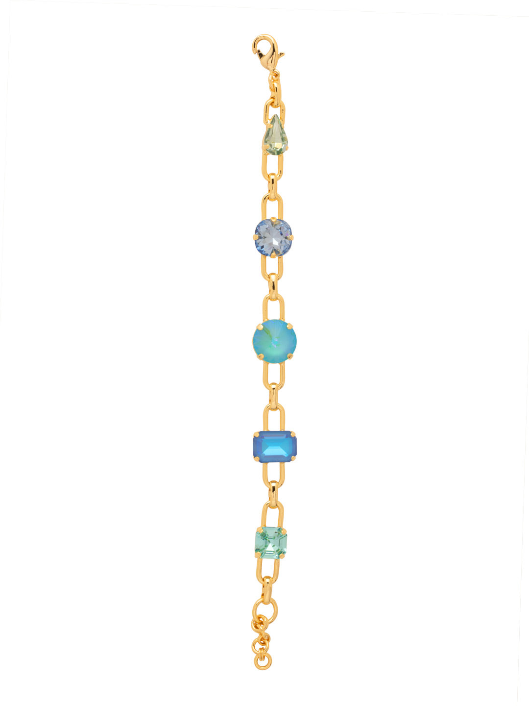 Kelly Tennis Bracelet - BFT1BGOC - <p>The Kelly Tennis Bracelet combines bold paperclip chain links with assorted-cut crystals nestled between for a striking look. Adjustable and secured with a lobster claw clasp, it’s a perfect blend of modern edge and sparkle. From Sorrelli's Ocean collection in our Bright Gold-tone finish.</p>