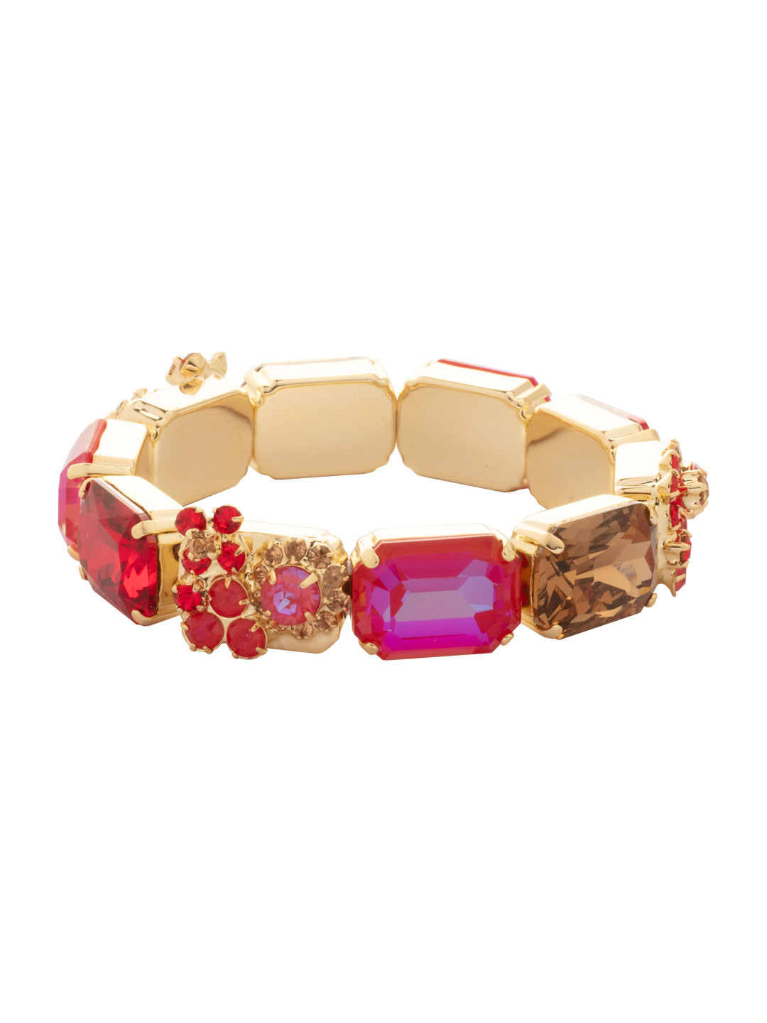Claire Emerald Cut Stretch Bracelet - BFT33BGRCP - <p>Make a statement with the Claire Emerald Cut Stretch Bracelet, showcasing horizontal emerald-cut crystals and crystal-embellished floral clusters. Handstrung using durable jeweler’s filament, this 7-inch bracelet stretches easily to fit average wrist sizes for hassle-free wear. From Sorrelli's Red Carpet collection in our Bright Gold-tone finish.</p>