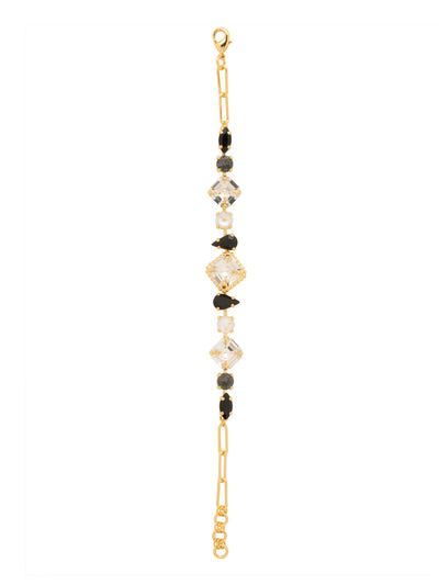Izzy Tennis Bracelet - BFY40BGSNI - <p>The Izzy Tennis Bracelet features imperial fancy square, round, and pear cut crystals on an adjustable paperclip chain, secured with a lobster claw clasp. From Sorrelli's Starry Night collection in our Bright Gold-tone finish.</p>