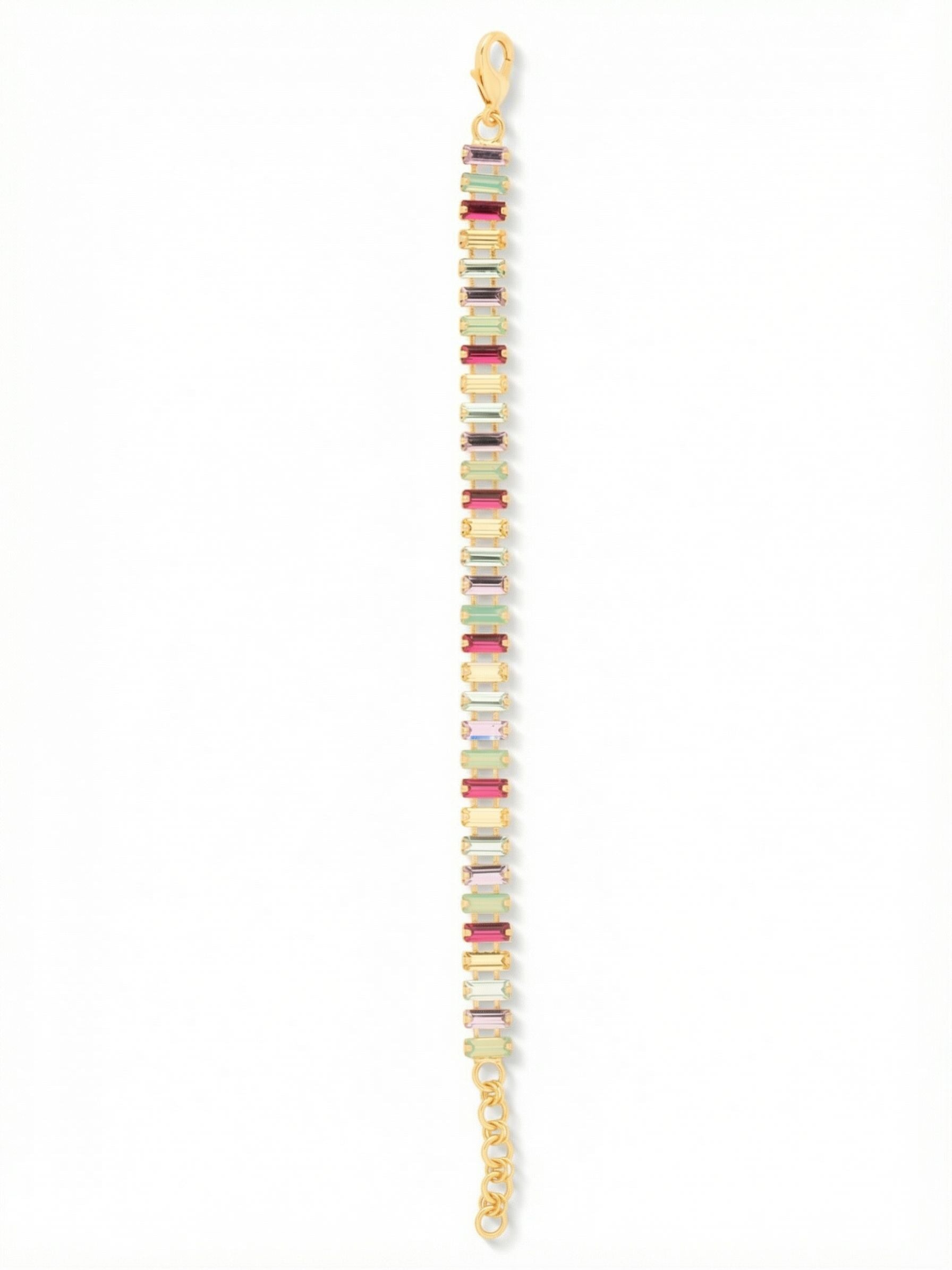 Bianca Tennis Bracelet - BFY55BGCPO - <p>The Bianca Tennis Bracelet features a line of mini baguette cut crystals, adjustable and secured with a lobster claw clasp. From Sorrelli's Candy Pop collection in our Bright Gold-tone finish.</p>