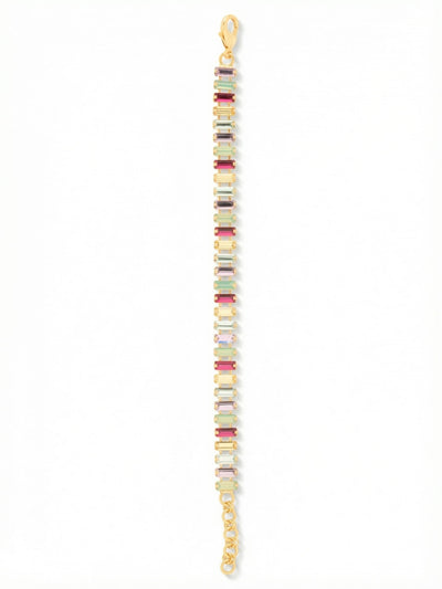 Bianca Tennis Bracelet - BFY55BGCPO - <p>The Bianca Tennis Bracelet features a line of mini baguette cut crystals, adjustable and secured with a lobster claw clasp. From Sorrelli's Candy Pop collection in our Bright Gold-tone finish.</p>
