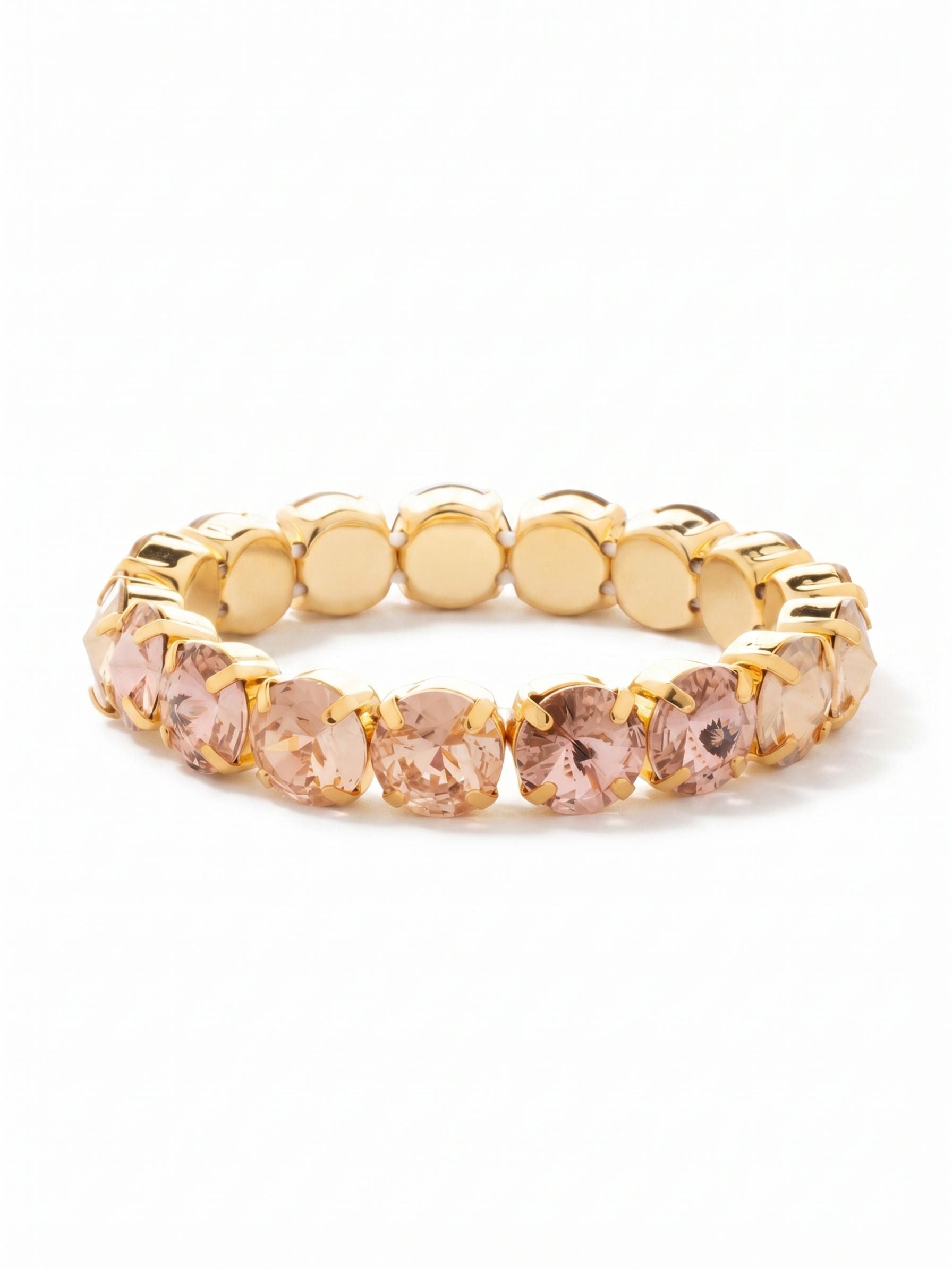 London Stretch Bracelet - BFY8BGCHA - <p>The London Stretch Bracelet features a line of rivoli round-cut crystals on a sturdy jewelers' filament, stretching to fit most wrists comfortably, without the hassle of a clasp! (7 inches in diameter, fits average wrist sizes) From Sorrelli's Chai Latte collection in our Bright Gold-tone finish.</p>