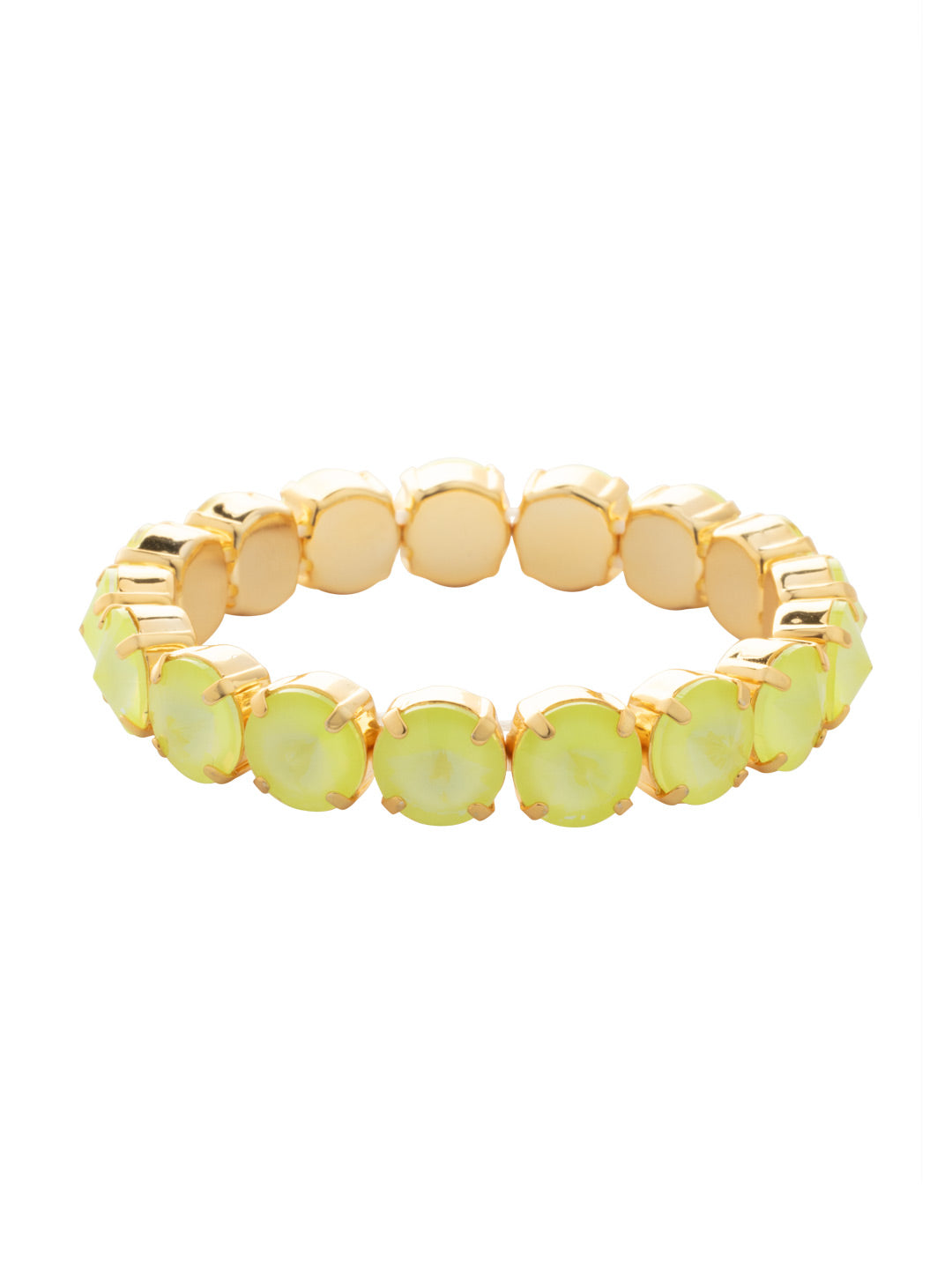 London Stretch Bracelet - BFY8BGELY - <p>The London Stretch Bracelet features a line of rivoli round-cut crystals on a sturdy jewelers' filament, stretching to fit most wrists comfortably, without the hassle of a clasp! (7 inches in diameter, fits average wrist sizes) From Sorrelli's Electric Yellow collection in our Bright Gold-tone finish.</p>