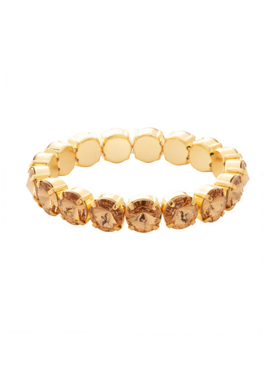 London Stretch Bracelet - BFY8BGLC - <p>The London Stretch Bracelet features a line of rivoli round-cut crystals on a sturdy jewelers' filament, stretching to fit most wrists comfortably, without the hassle of a clasp! (7 inches in diameter, fits average wrist sizes) From Sorrelli's Light Colorado collection in our Bright Gold-tone finish.</p>