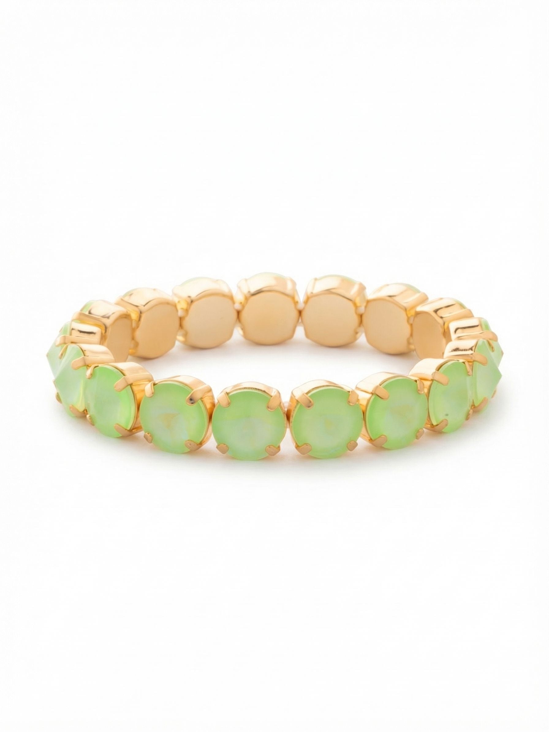 London Stretch Bracelet - BFY8BGLGD - <p>The London Stretch Bracelet features a line of rivoli round-cut crystals on a sturdy jewelers' filament, stretching to fit most wrists comfortably, without the hassle of a clasp! (7 inches in diameter, fits average wrist sizes)</p>
