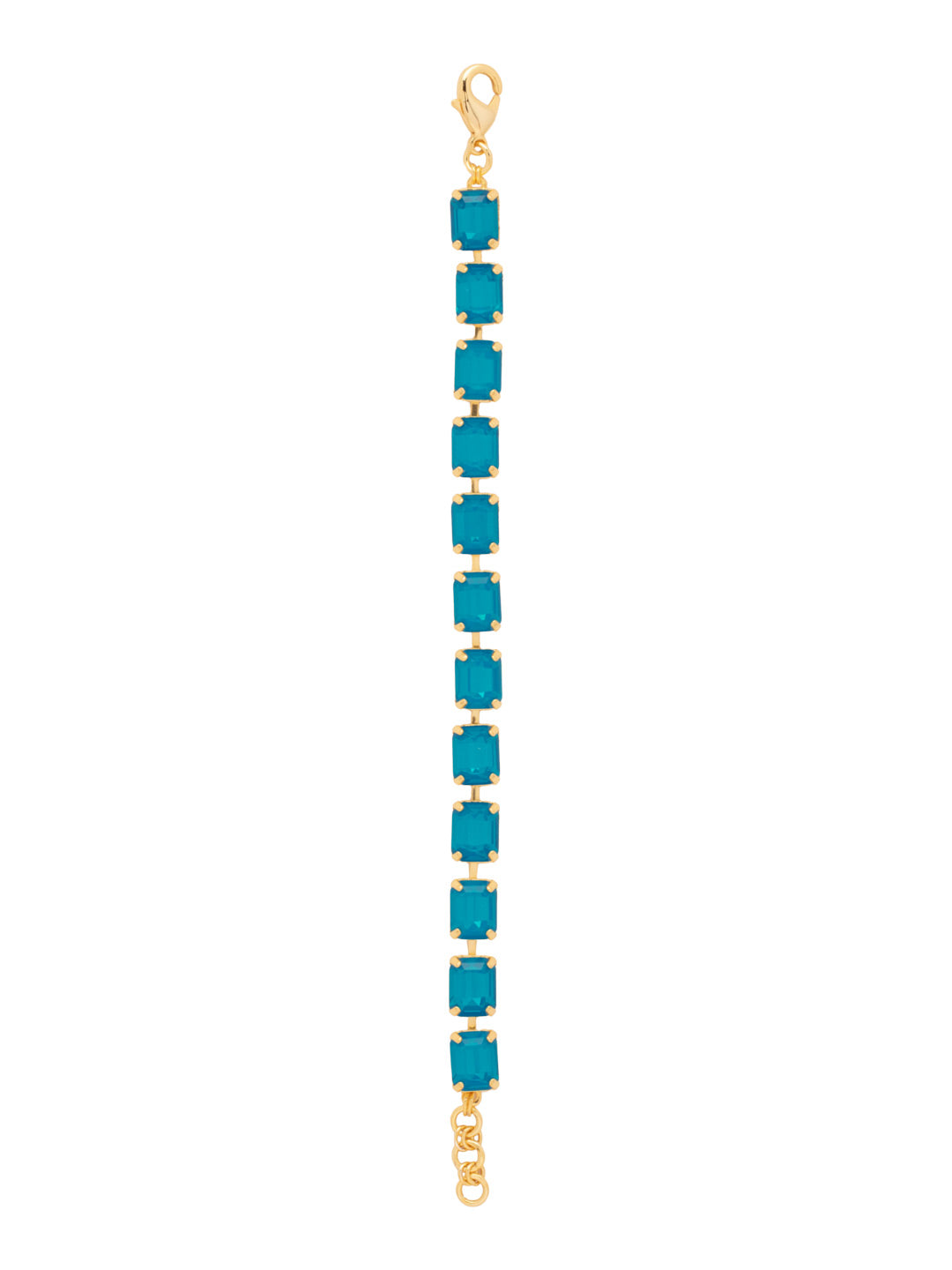 Octavia Repeating Tennis Bracelet - BFZ6BGCBO - <p>The Octavia Tennis Bracelet features a full line of emerald-cut crystals with an extension chain, secured with a lobster claw clasp. From Sorrelli's Caribbean Blue Opal collection in our Bright Gold-tone finish.</p>