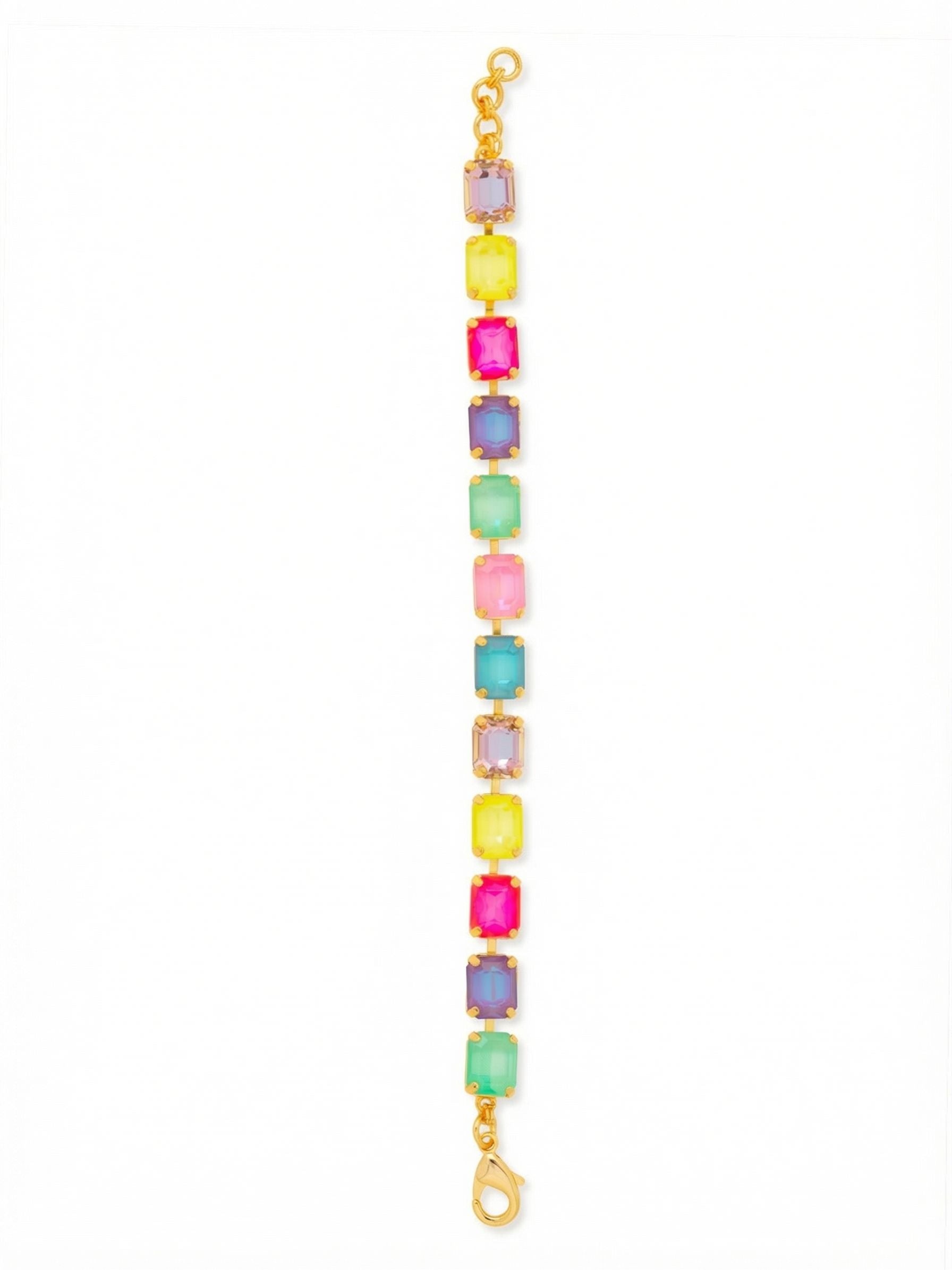 Octavia Repeating Tennis Bracelet - BFZ6BGCCA - <p>The Octavia Tennis Bracelet features a full line of emerald-cut crystals with an extension chain, secured with a lobster claw clasp. From Sorrelli's Candy Carnival collection in our Bright Gold-tone finish.</p>