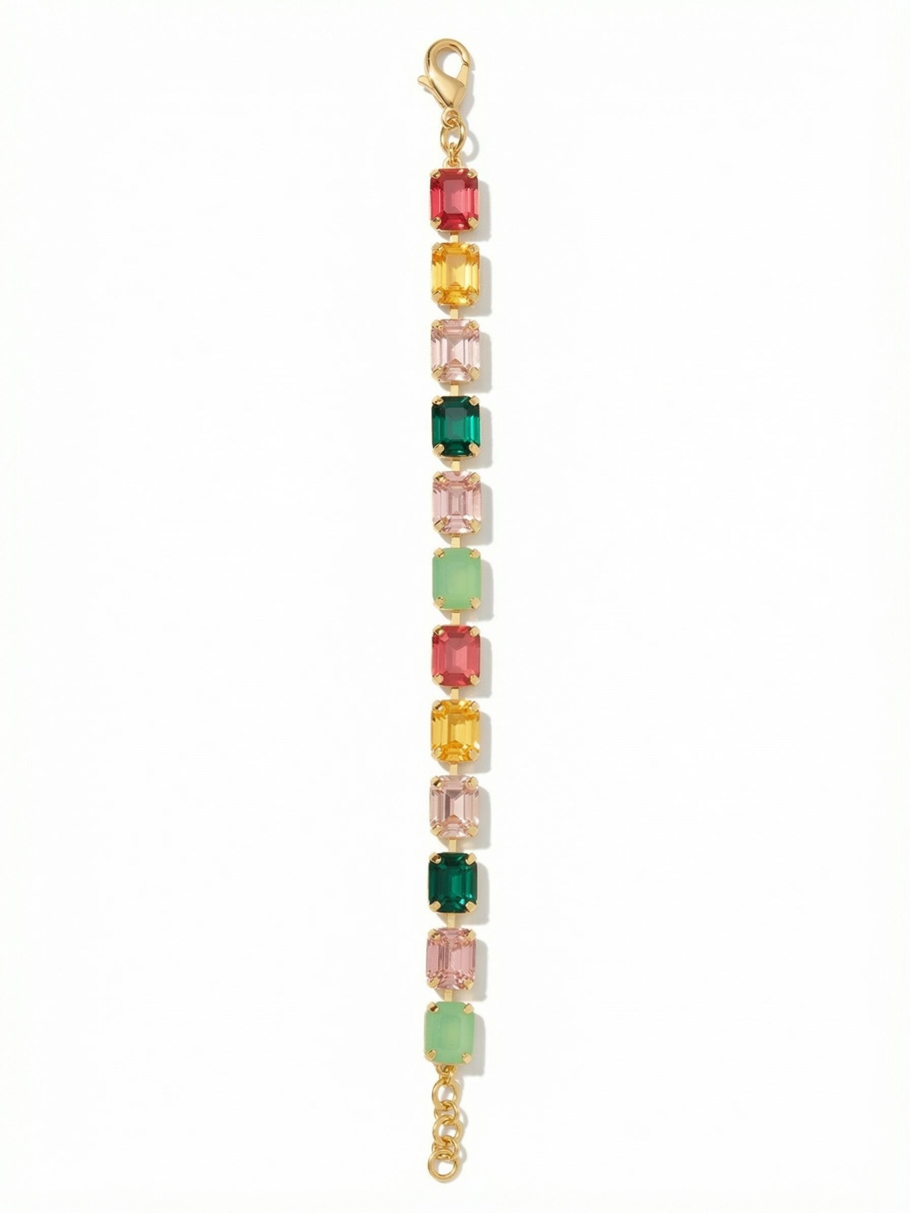Octavia Repeating Tennis Bracelet - BFZ6BGCPO - <p>The Octavia Tennis Bracelet features a full line of emerald-cut crystals with an extension chain, secured with a lobster claw clasp. From Sorrelli's Candy Pop collection in our Bright Gold-tone finish.</p>