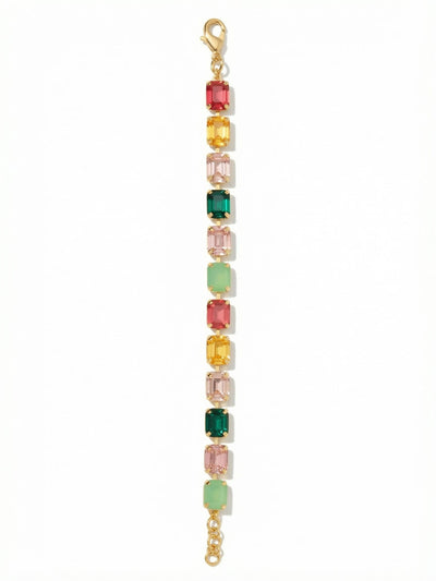 Octavia Repeating Tennis Bracelet - BFZ6BGCPO - <p>The Octavia Tennis Bracelet features a full line of emerald-cut crystals with an extension chain, secured with a lobster claw clasp. From Sorrelli's Candy Pop collection in our Bright Gold-tone finish.</p>
