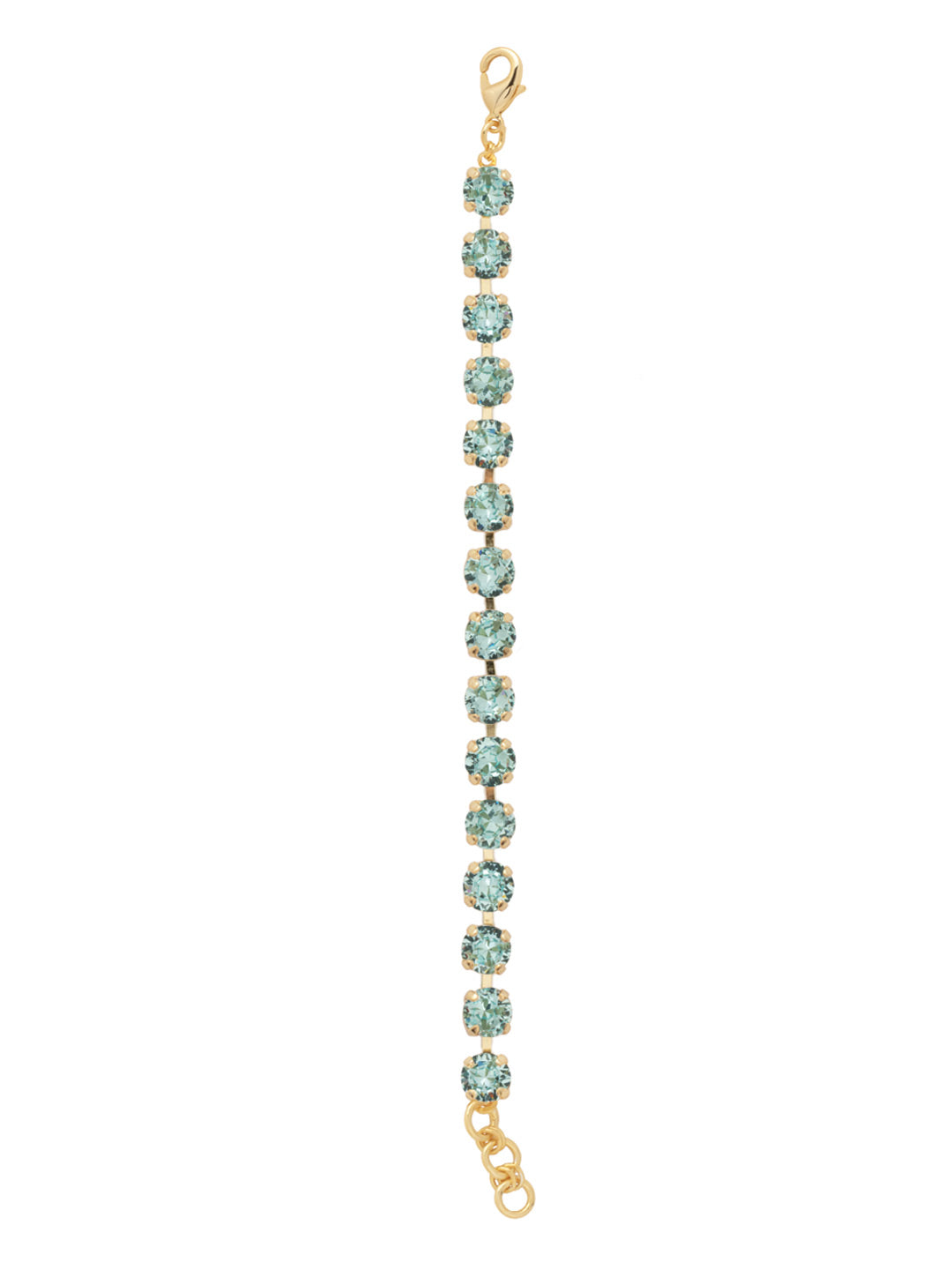 Sienna Tennis Bracelet - BGA2BGAQU - <p>The Sienna Tennis Bracelet features a full line of round-cut crystals with an adjustable extension chain, secured with a lobster claw clasp. From Sorrelli's Aquamarine collection in our Bright Gold-tone finish.</p>