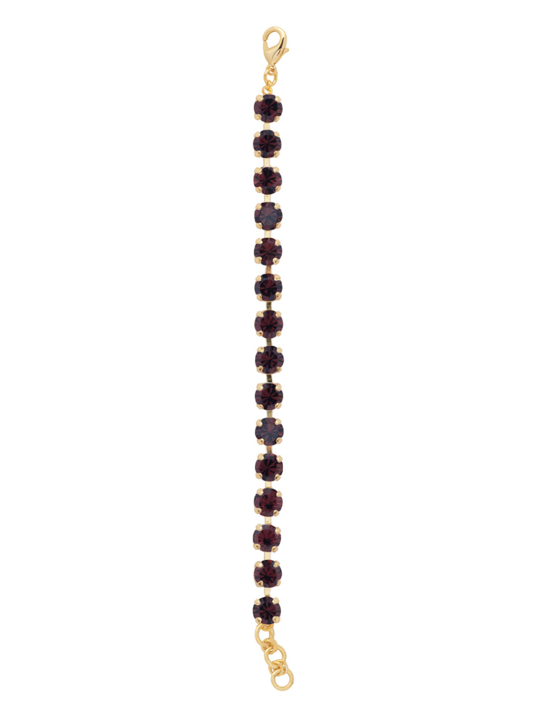 Sienna Tennis Bracelet - BGA2BGBUR - <p>The Sienna Tennis Bracelet features a full line of round-cut crystals with an adjustable extension chain, secured with a lobster claw clasp. From Sorrelli's Burgundy collection in our Bright Gold-tone finish.</p>
