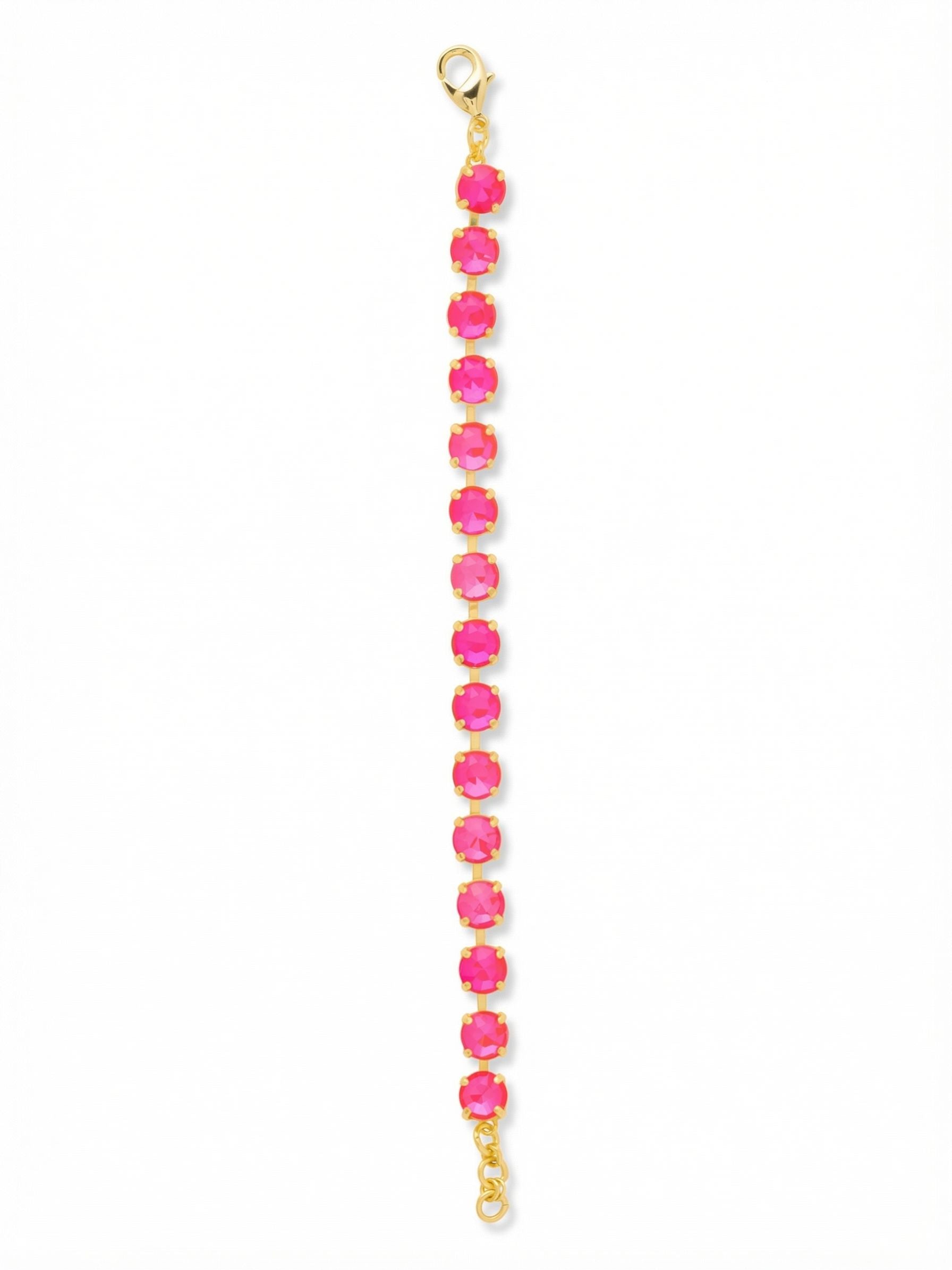 Sienna Tennis Bracelet - BGA2BGETP - <p>The Sienna Tennis Bracelet features a full line of round-cut crystals with an adjustable extension chain, secured with a lobster claw clasp. From Sorrelli's Electric Pink collection in our Bright Gold-tone finish.</p>