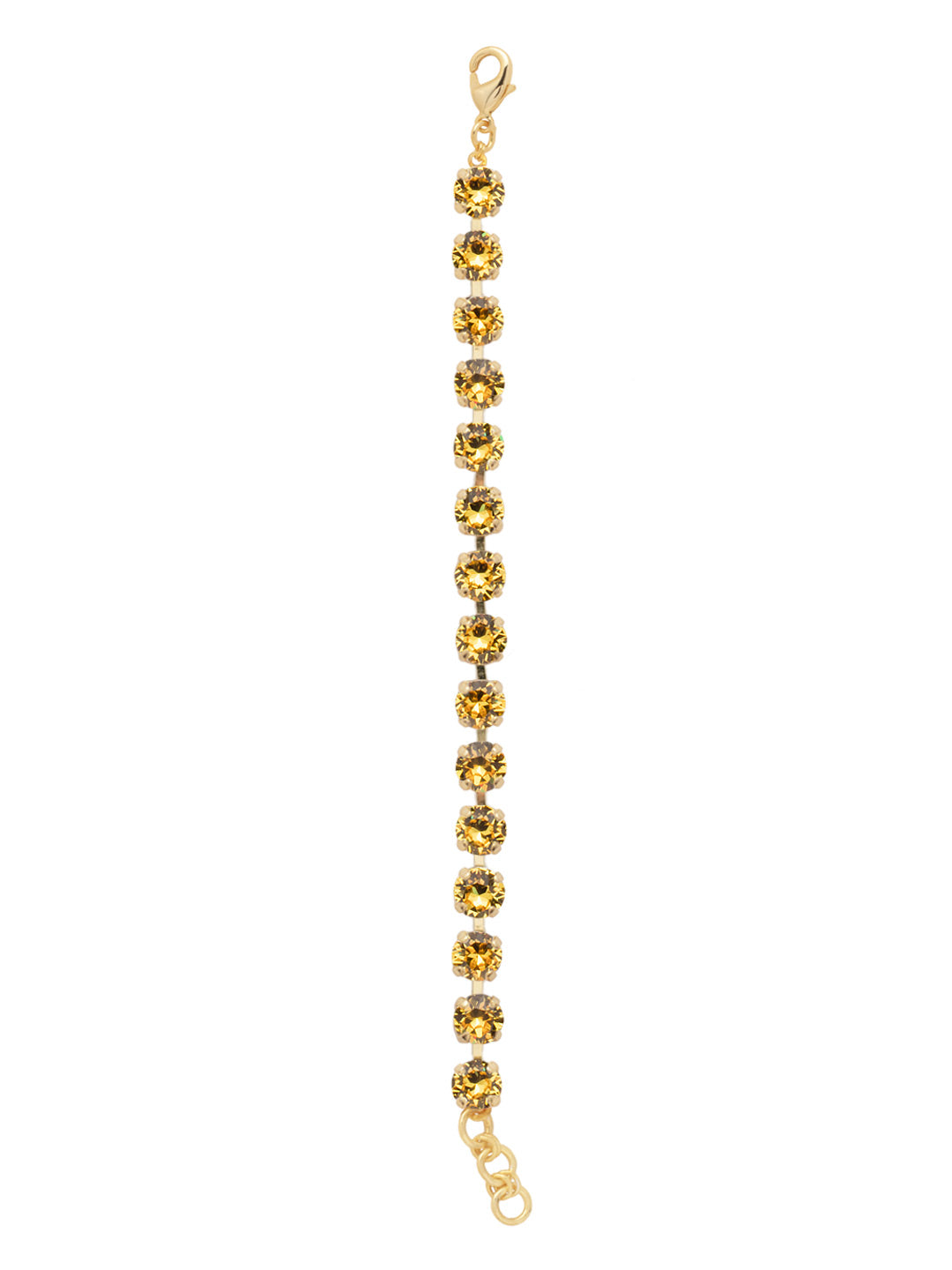 Sienna Tennis Bracelet - BGA2BGLTO - <p>The Sienna Tennis Bracelet features a full line of round-cut crystals with an adjustable extension chain, secured with a lobster claw clasp. From Sorrelli's Light Topaz collection in our Bright Gold-tone finish.</p>