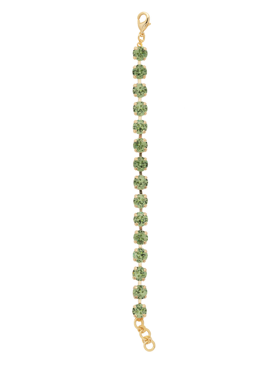 Sienna Tennis Bracelet - BGA2BGPER - <p>The Sienna Tennis Bracelet features a full line of round-cut crystals with an adjustable extension chain, secured with a lobster claw clasp. From Sorrelli's Peridot collection in our Bright Gold-tone finish.</p>