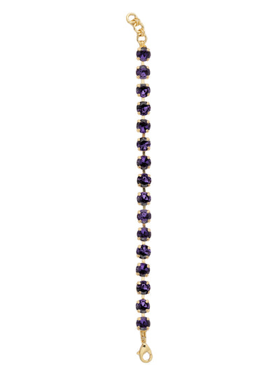 Sienna Tennis Bracelet - BGA2BGPV - <p>The Sienna Tennis Bracelet features a full line of round-cut crystals with an adjustable extension chain, secured with a lobster claw clasp. From Sorrelli's Purple Velvet collection in our Bright Gold-tone finish.</p>