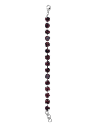 Sienna Tennis Bracelet - BGA2PDBUR - <p>The Sienna Tennis Bracelet features a full line of round-cut crystals with an adjustable extension chain, secured with a lobster claw clasp. From Sorrelli's Burgundy collection in our Palladium finish.</p>