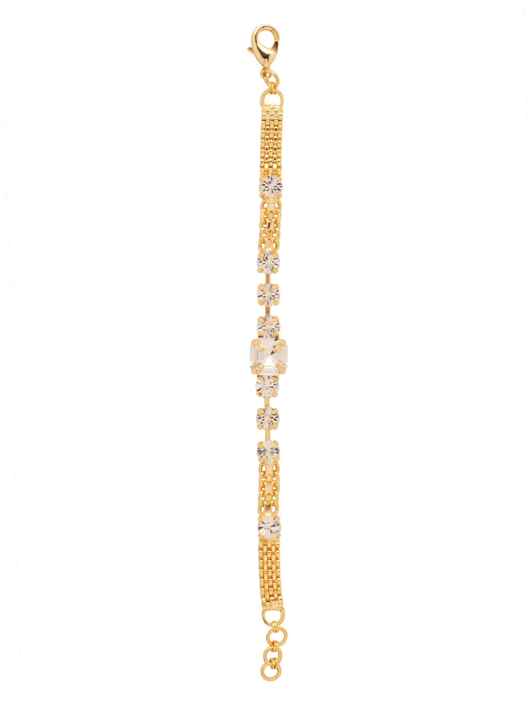 Kimber Tennis Bracelet - BGB2BGCRY - <p>The Kimber Tennis Bracelet pairs round cut crystals with an imperial fancy square crystal at the center, set along a mixed chain design and finished with a lobster claw clasp for a look that’s delicate, distinctive, and effortlessly refined. From Sorrelli's Crystal collection in our Bright Gold-tone finish.</p>